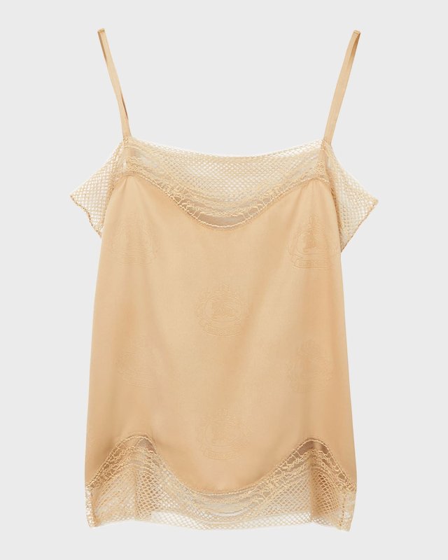 Katia EKD Silk Jacquard Net-Trim Camisol
